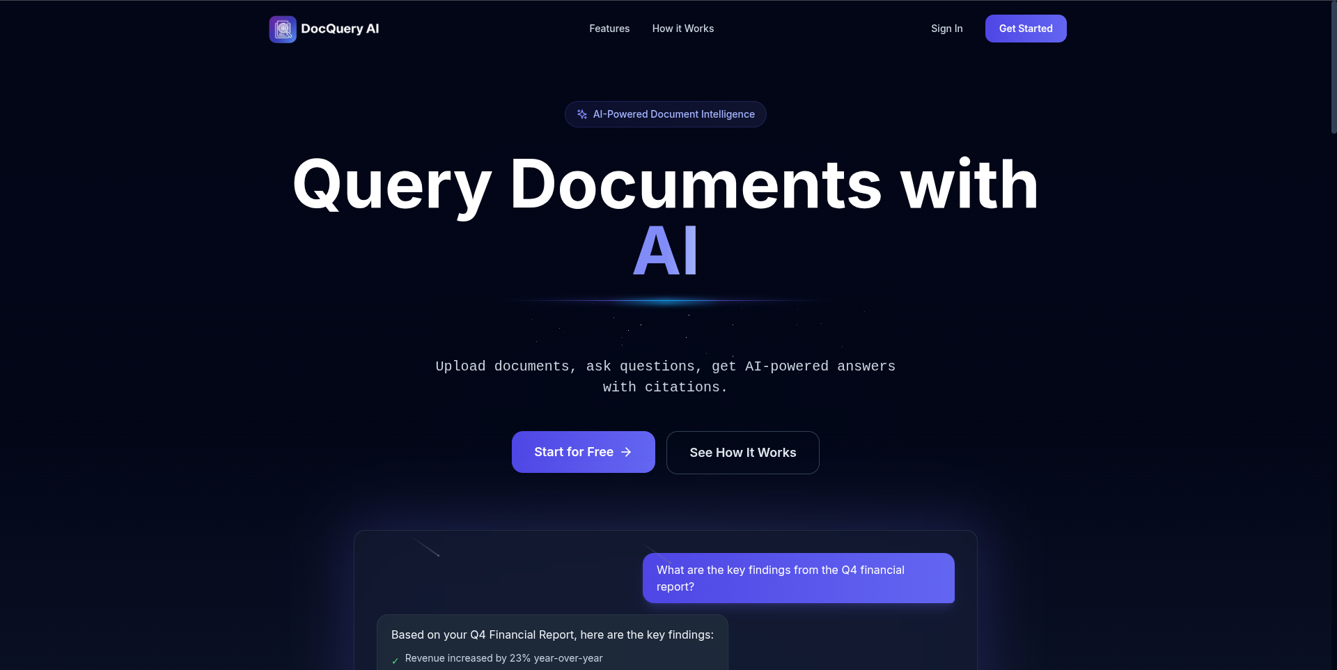 DocQuery AI β Intelligent Document Analysis with Multi-Provider AI & Semantic Search